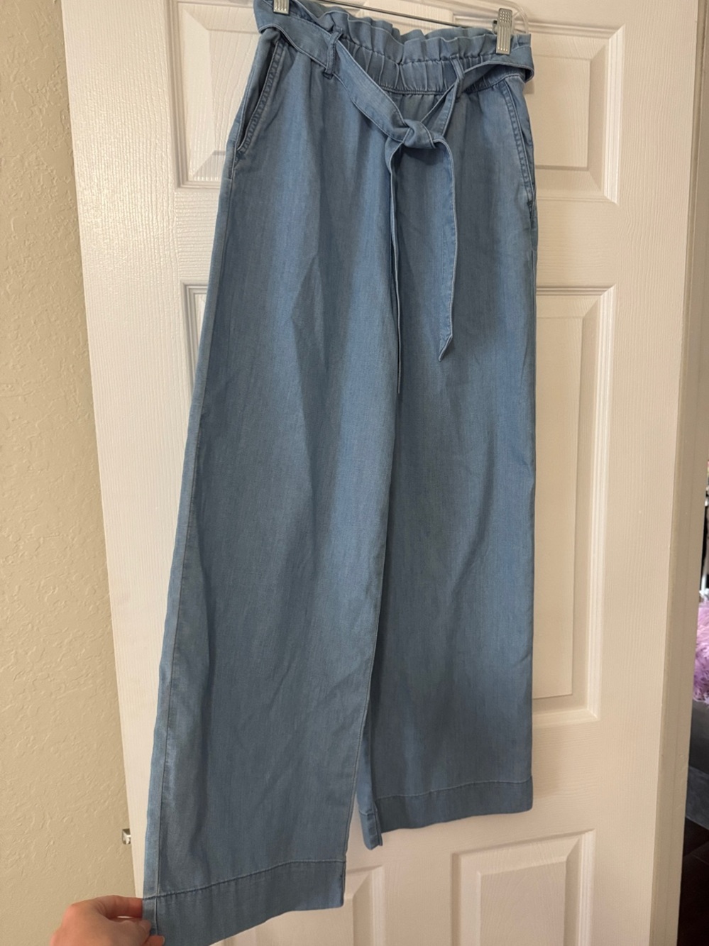 H&M Light Blue Wide Leg Paperbag Waist Pants